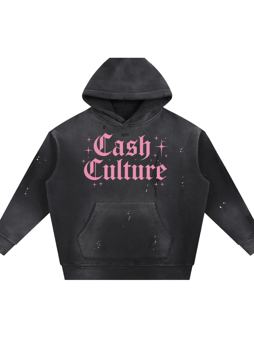 Pink Stars Hoodie - Black